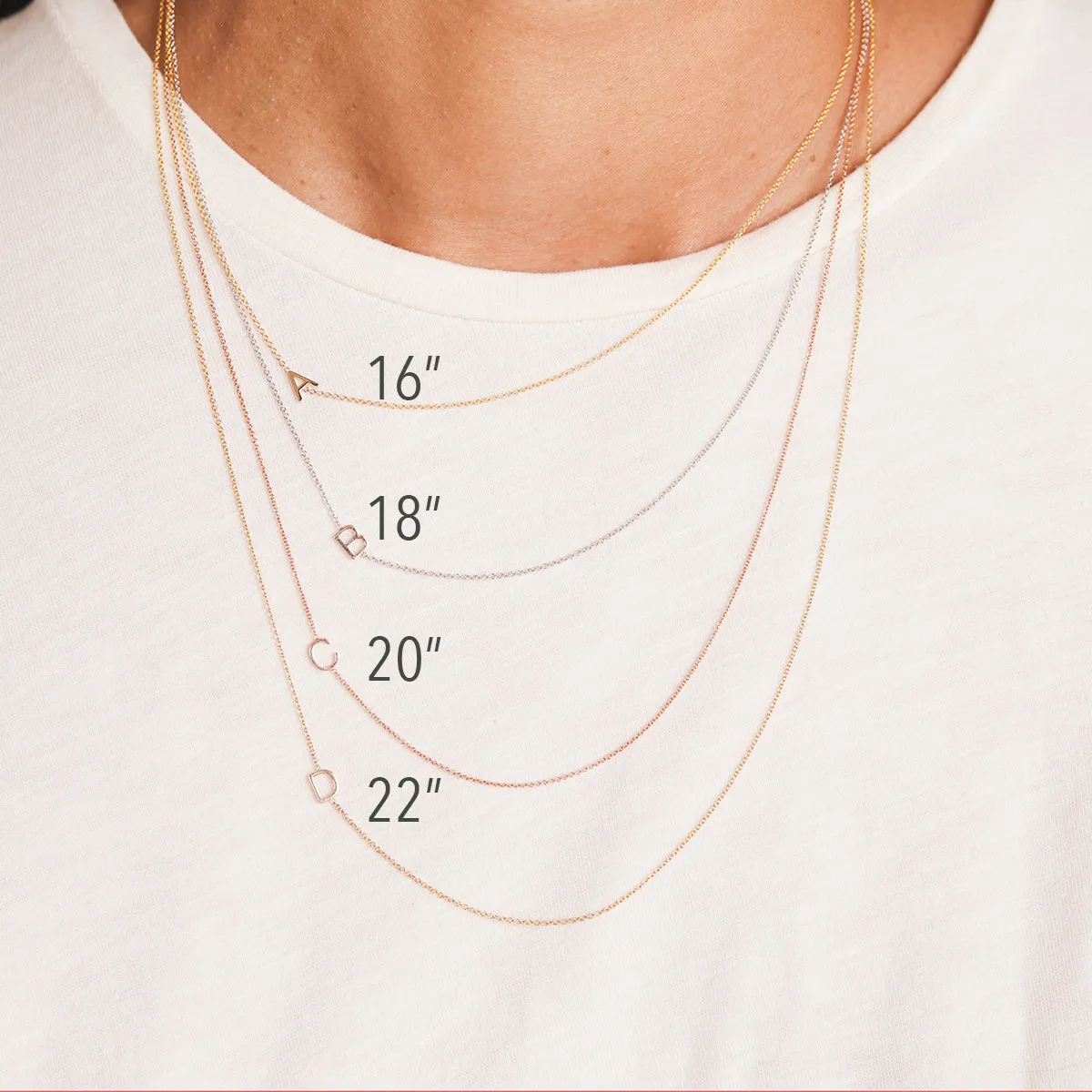 14K GOLD ASYMMETRICAL LETTER NECKLACE - O