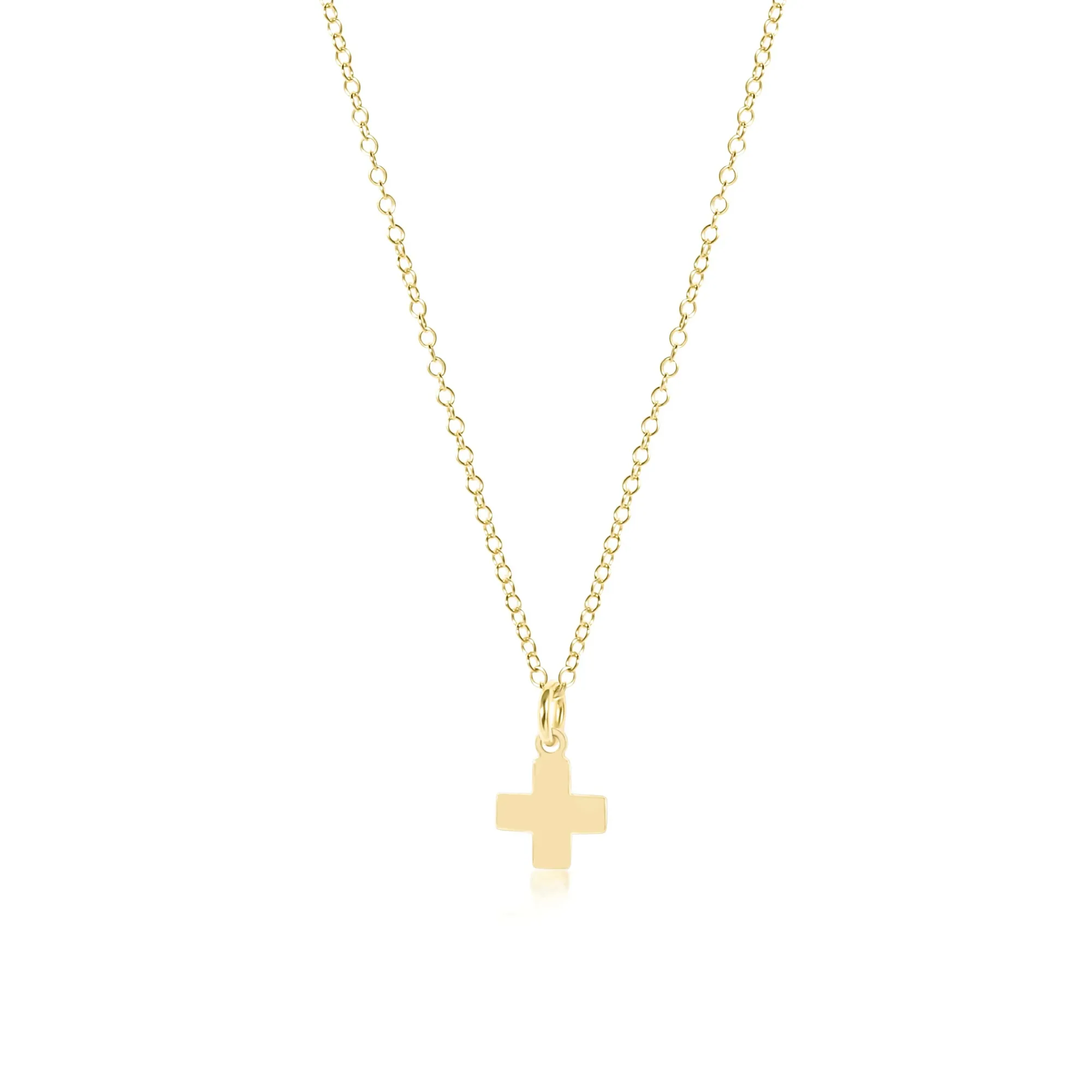 16" Gold Necklace With Signature Cross Pendant
