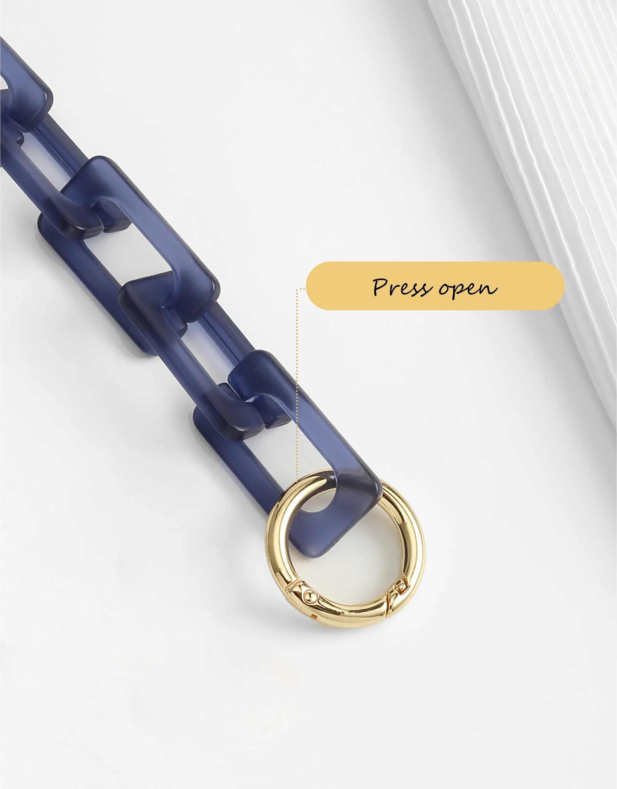 Bag transformation hand-held short chain accessories, resin handbag chain decoration strap