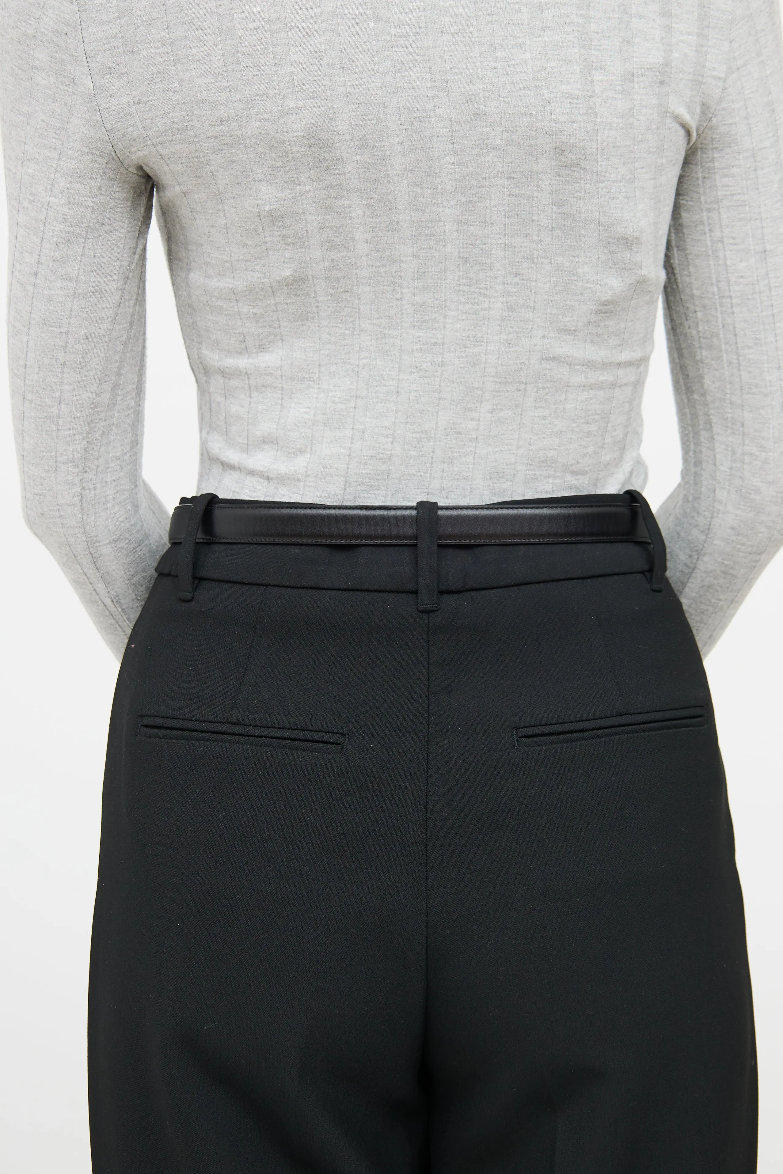 Black Leather Le Maillon Chain Belt
