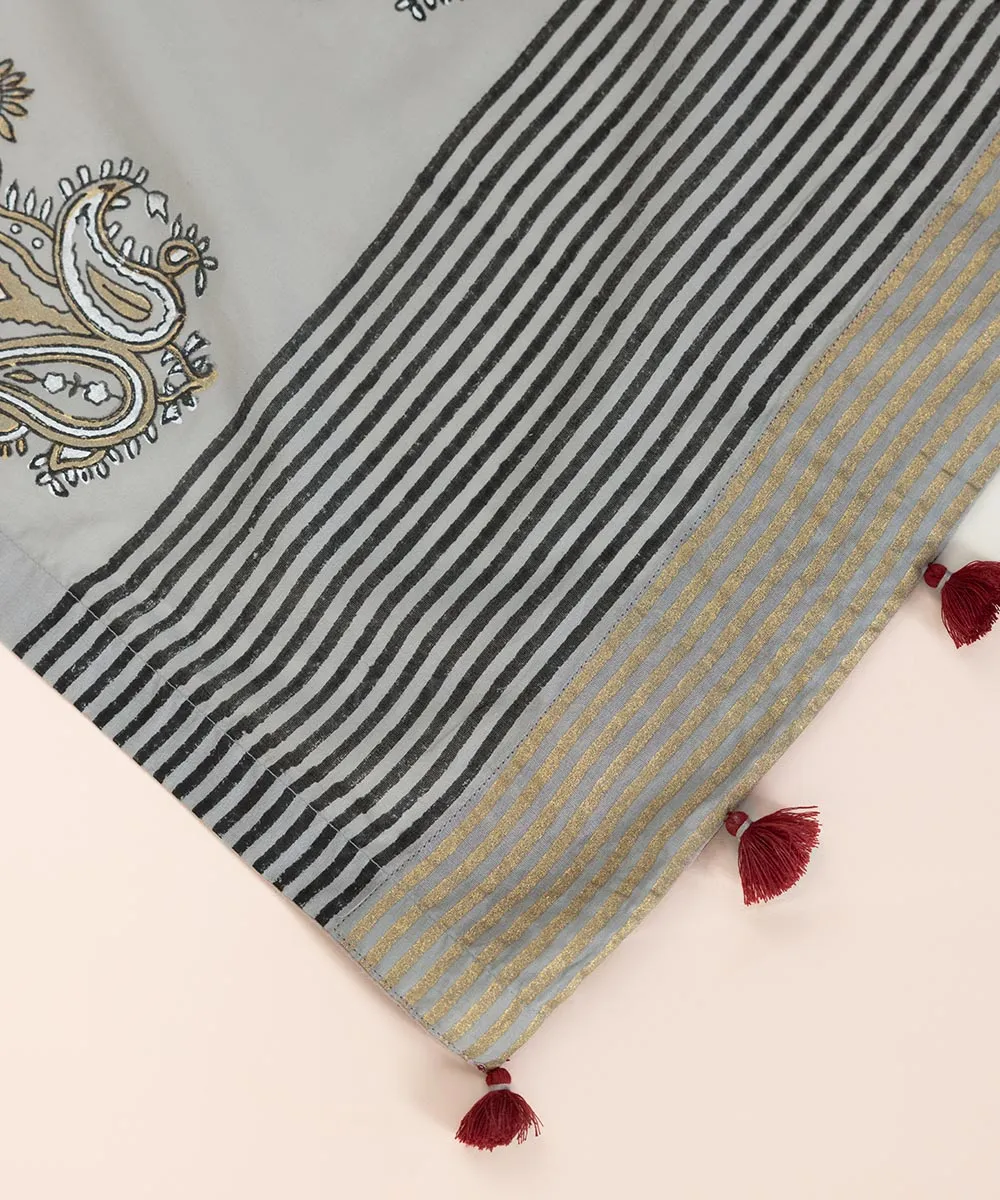 Block Printed Voile Dupatta
