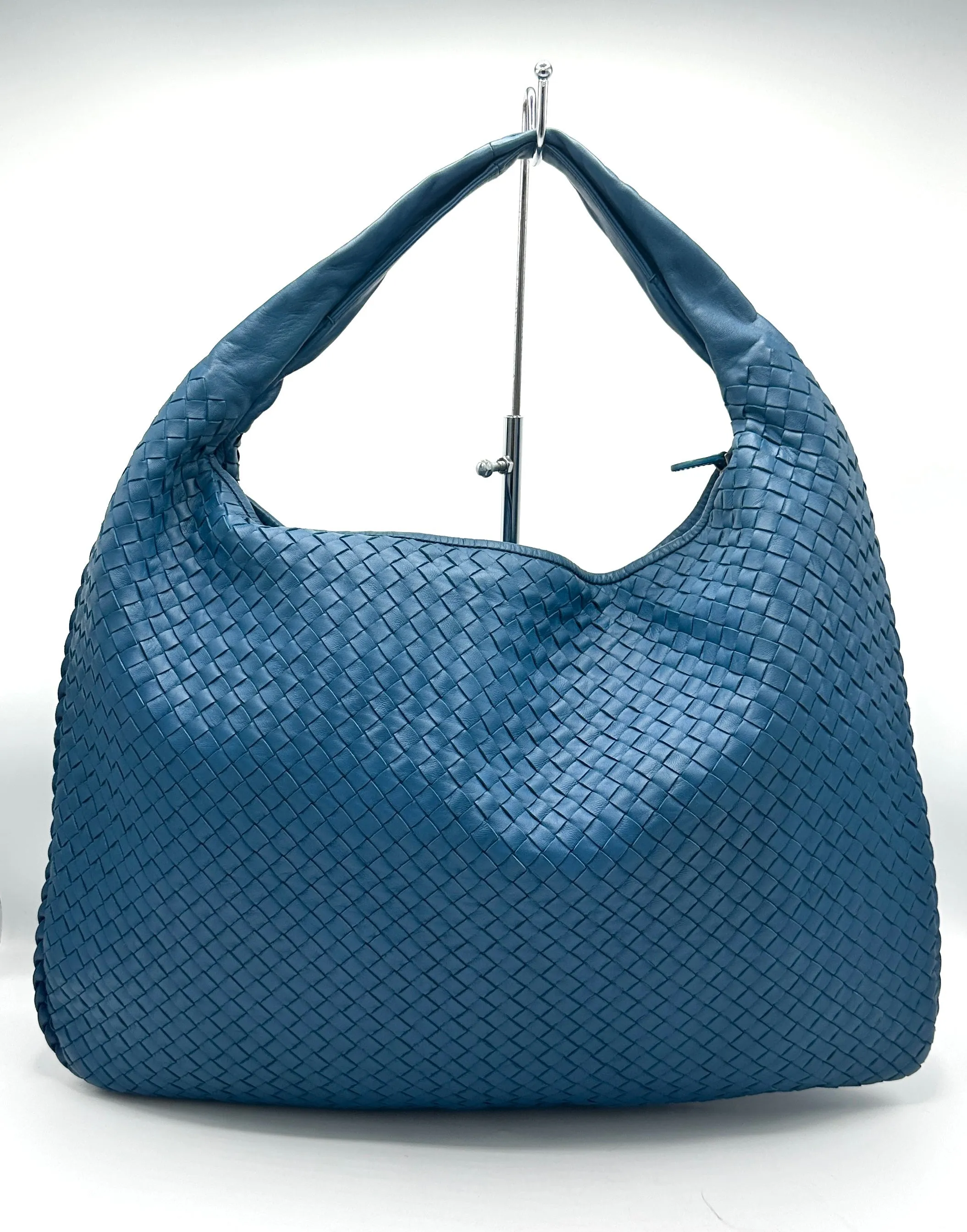 Blue Intrecciato XL Hobo Bag