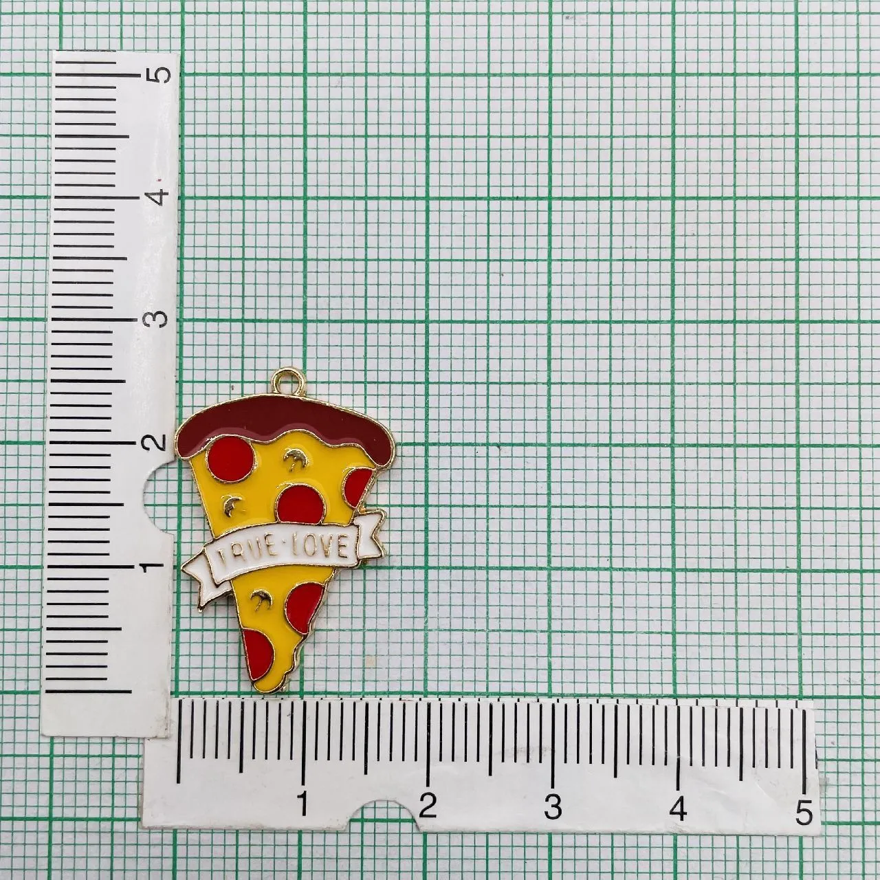Brass Brown Yellow Red Gold Pizza Accessories Pendant Charm For Women Girls