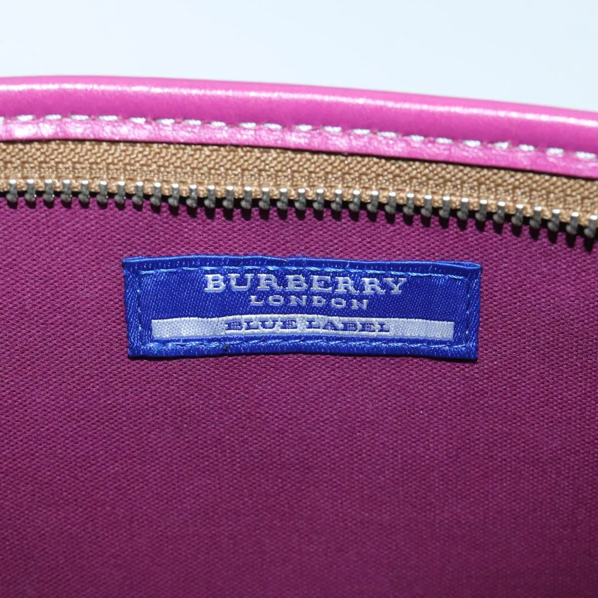 BURBERRY Blue Label Shoulder Bag Canvas 2way Brown Auth ac2940