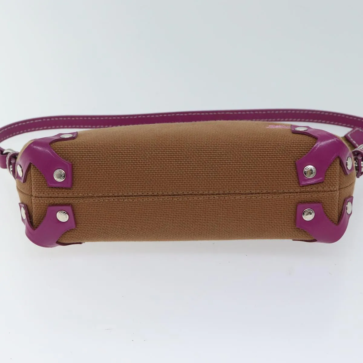 BURBERRY Blue Label Shoulder Bag Canvas 2way Brown Auth ac2940