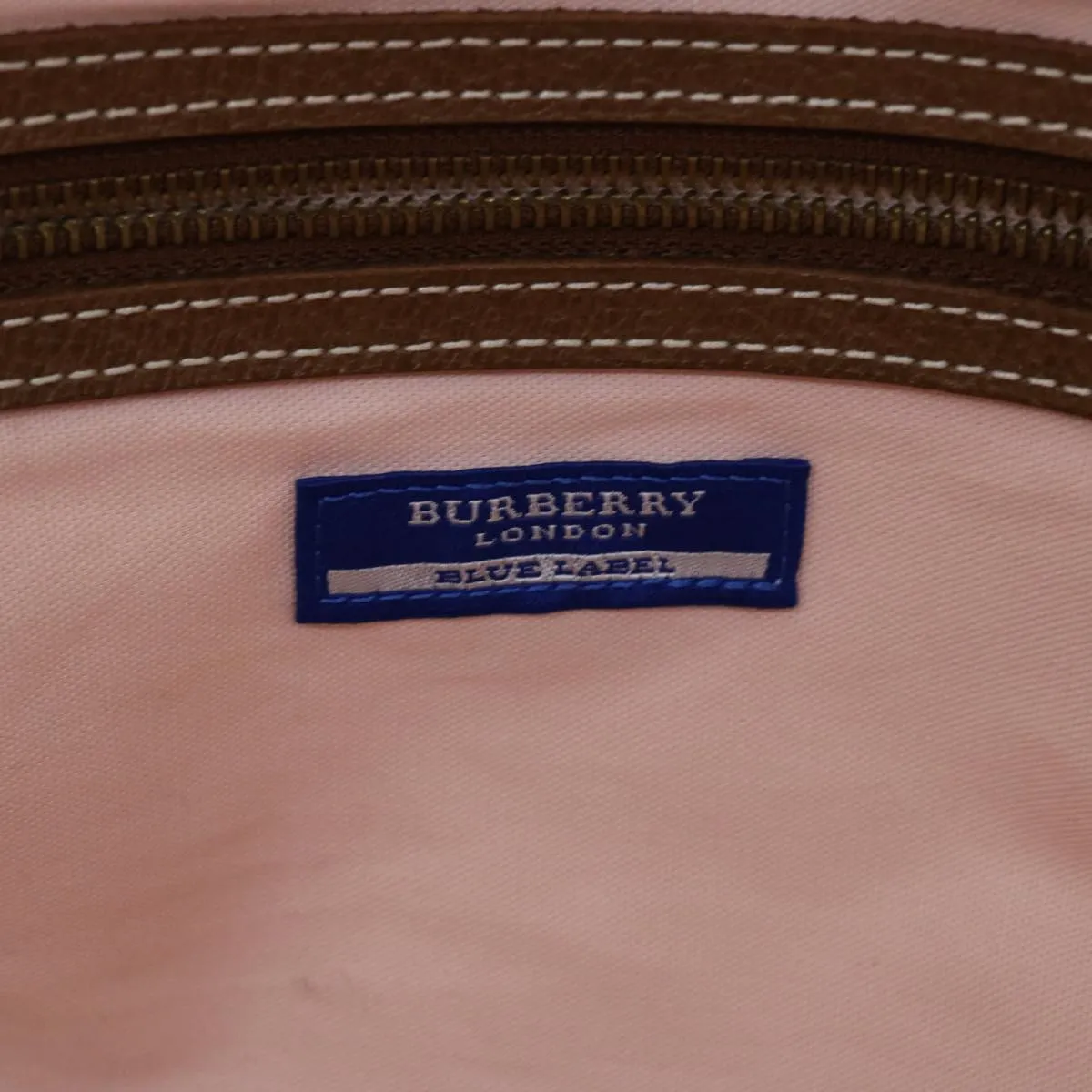 Burberry Blue Label Shoulder Bag Canvas Brown Auth ep1641