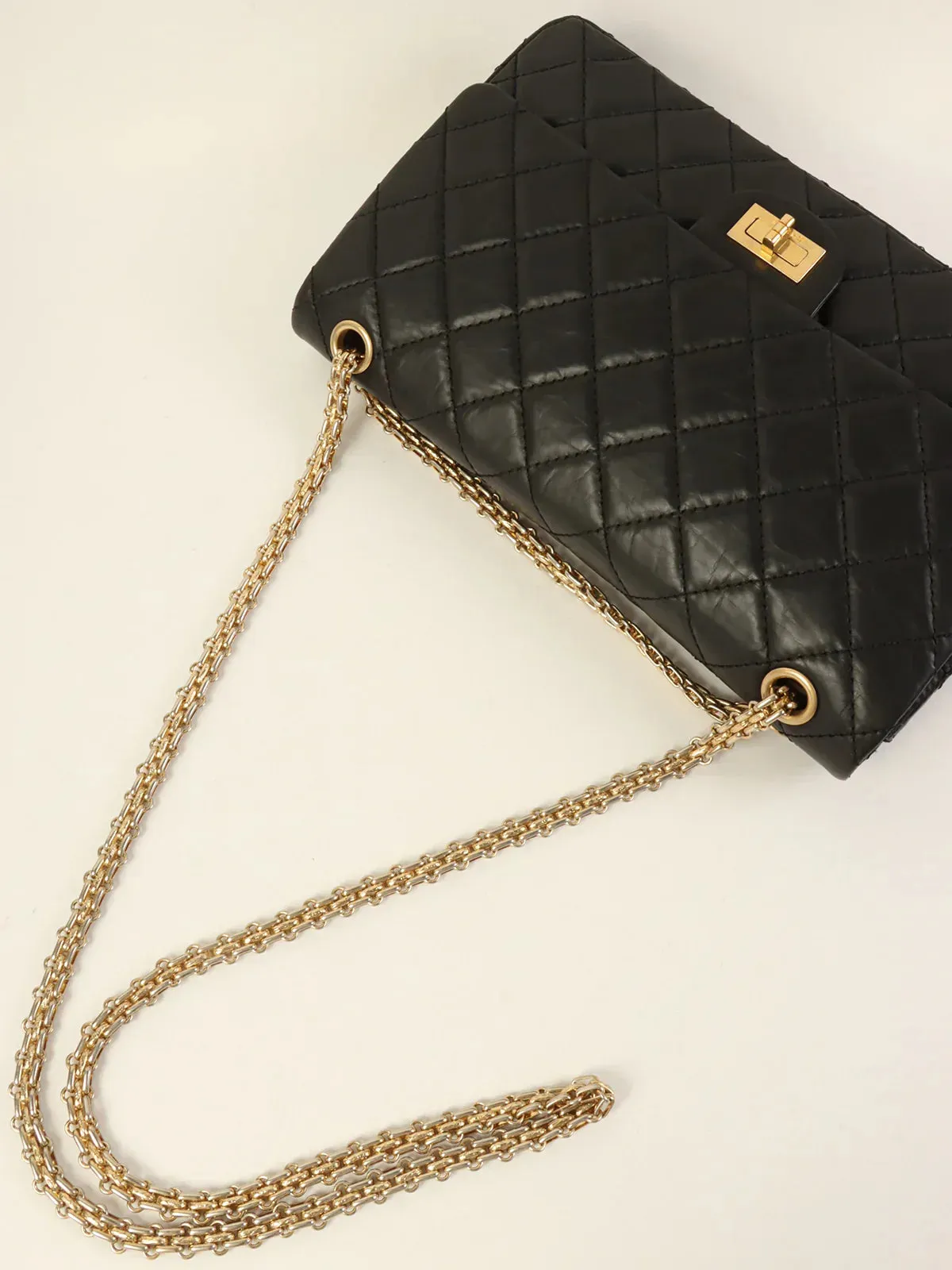CHANEL Around 2005 Made 2.55 Chain Shoulder Bag Black
