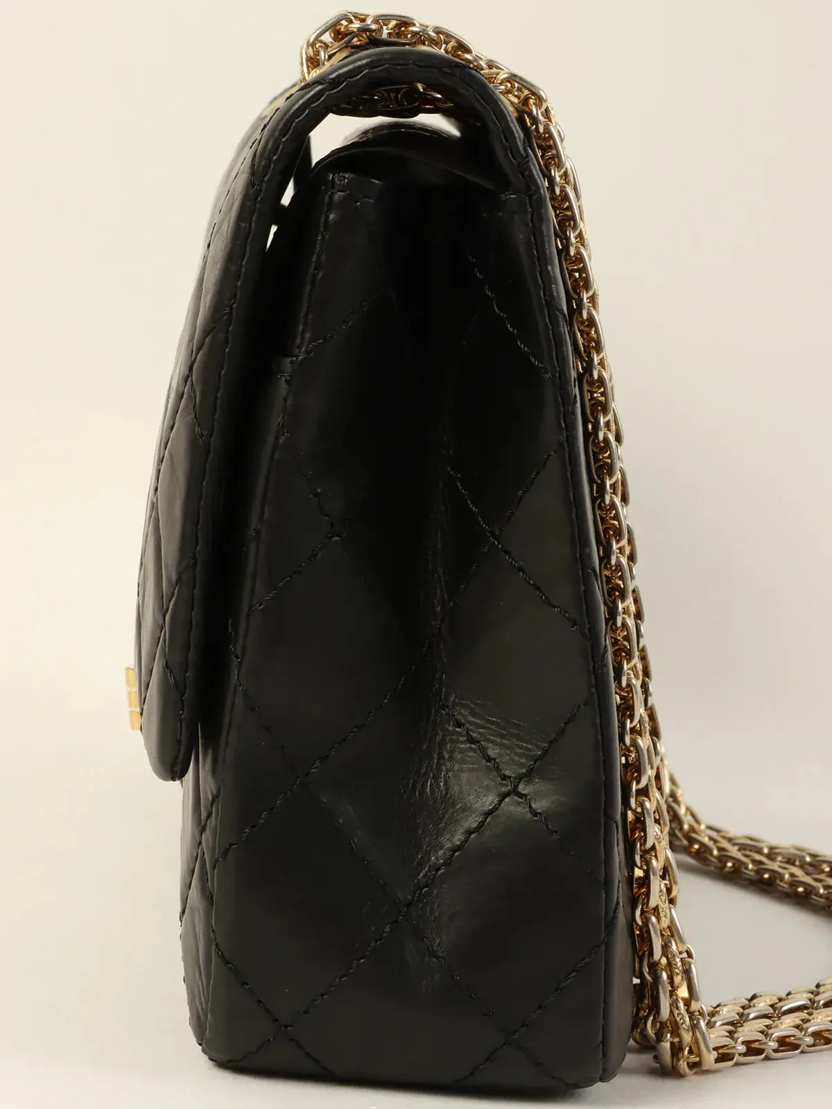 CHANEL Around 2005 Made 2.55 Chain Shoulder Bag Black