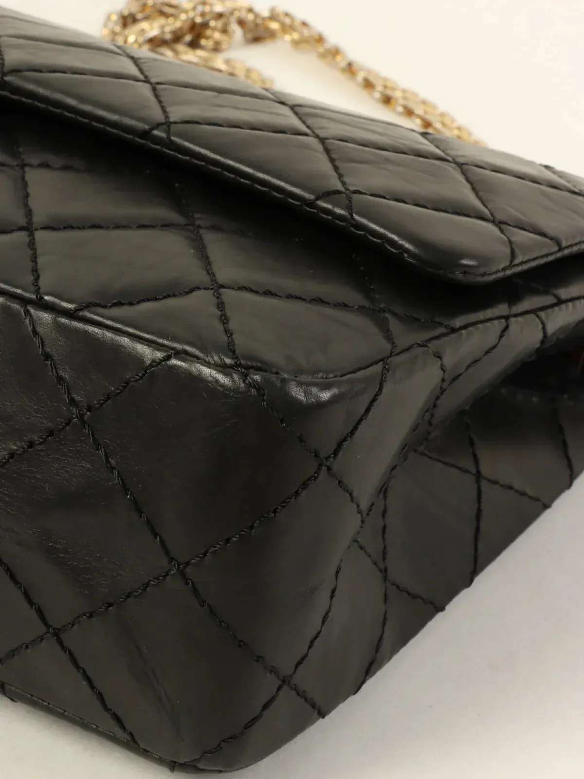 CHANEL Around 2005 Made 2.55 Chain Shoulder Bag Black