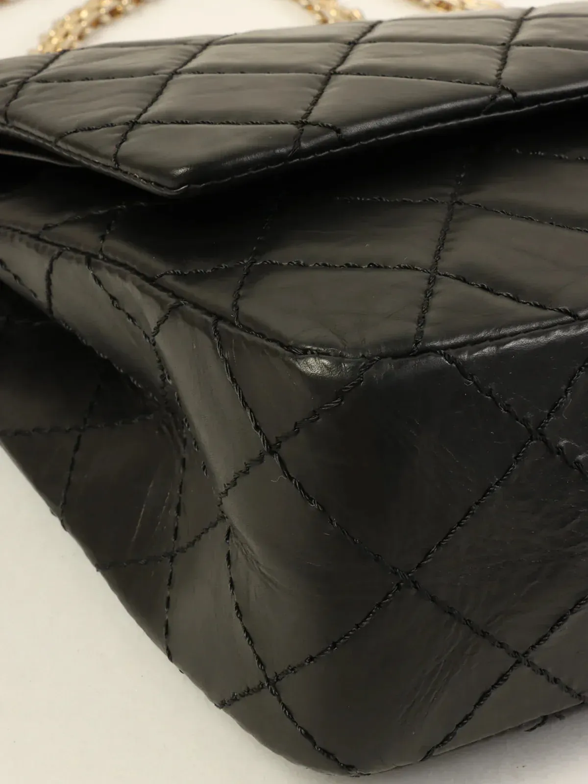 CHANEL Around 2005 Made 2.55 Chain Shoulder Bag Black