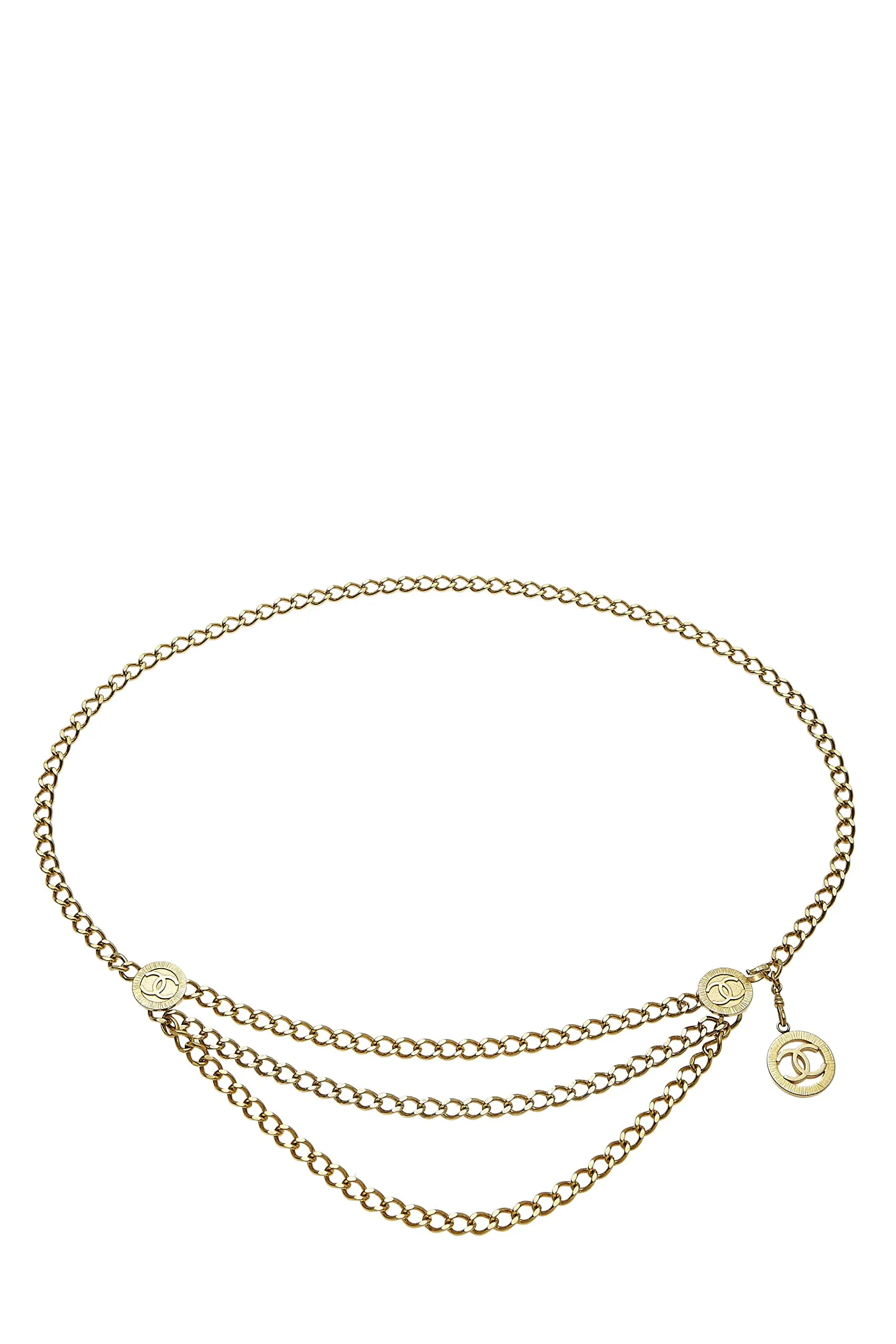 Chanel,  Gold Sunburst 'CC' Chain Belt 3, Gold