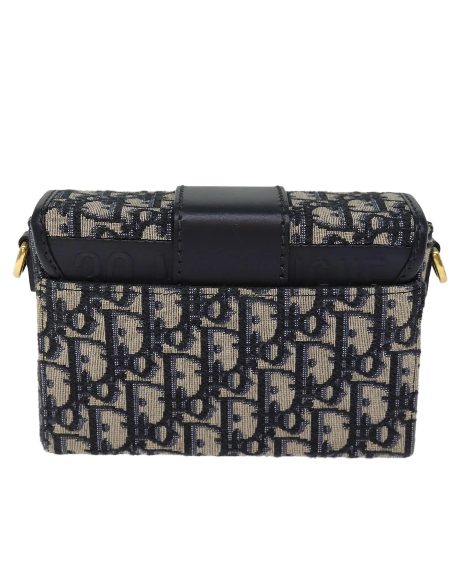 Christian Dior Caro Mini Bag Blue Canvas Leather Shoulder Bag