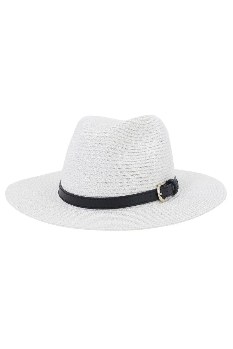 DANDY BUCKLE BELT WIDE BRIM SUMMER PANAMA HAT