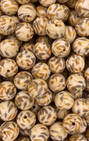 ***Discontinued*** Fall Leaves Printed 15mm Bead