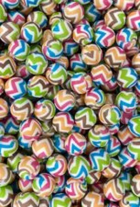 ***Discontinued*** Rainbow Chevron Printed 15mm Bead