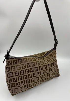 Fendi Pochette Bag in Brown Zucca Canvas