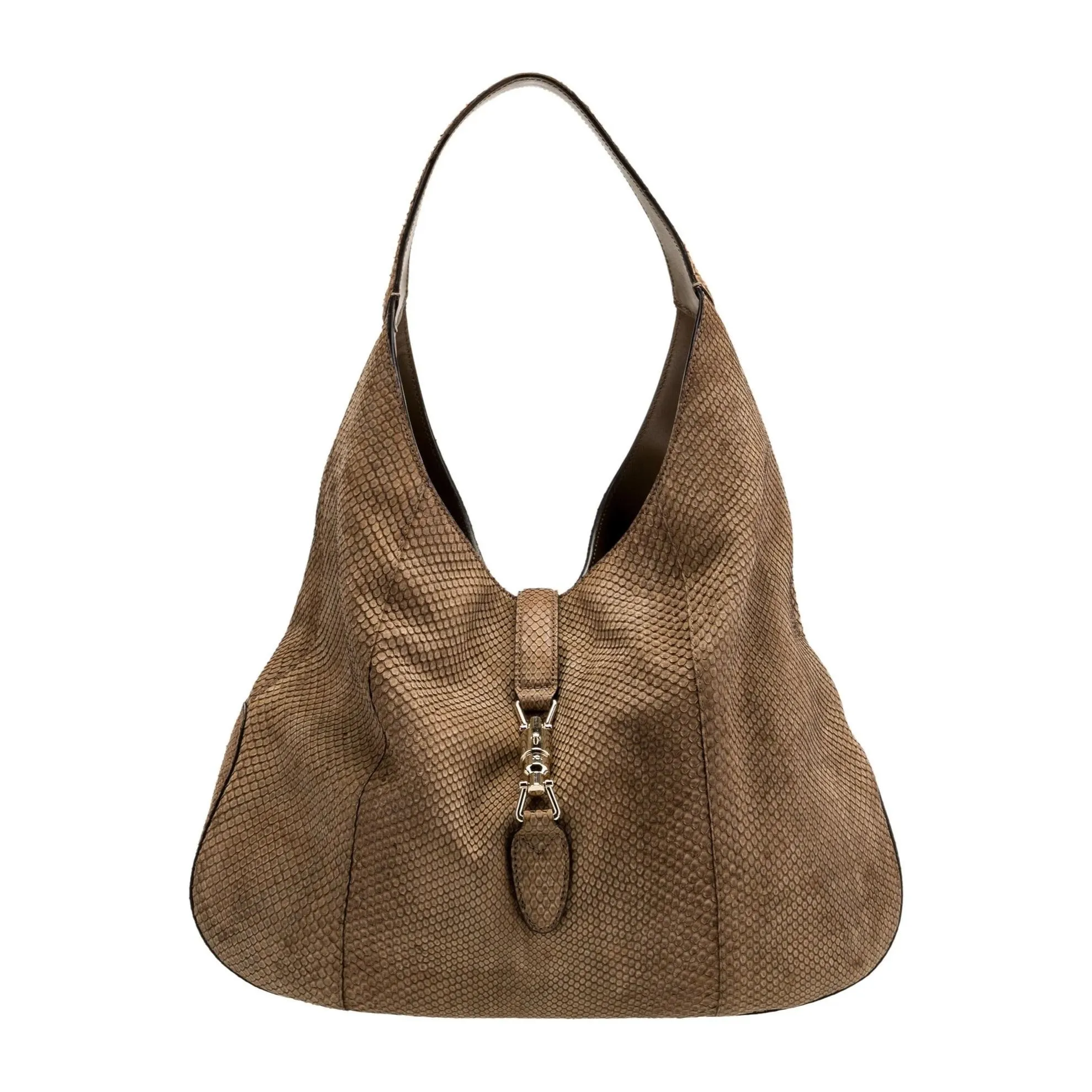 Gucci Jackie golden python hobo w gold hardware