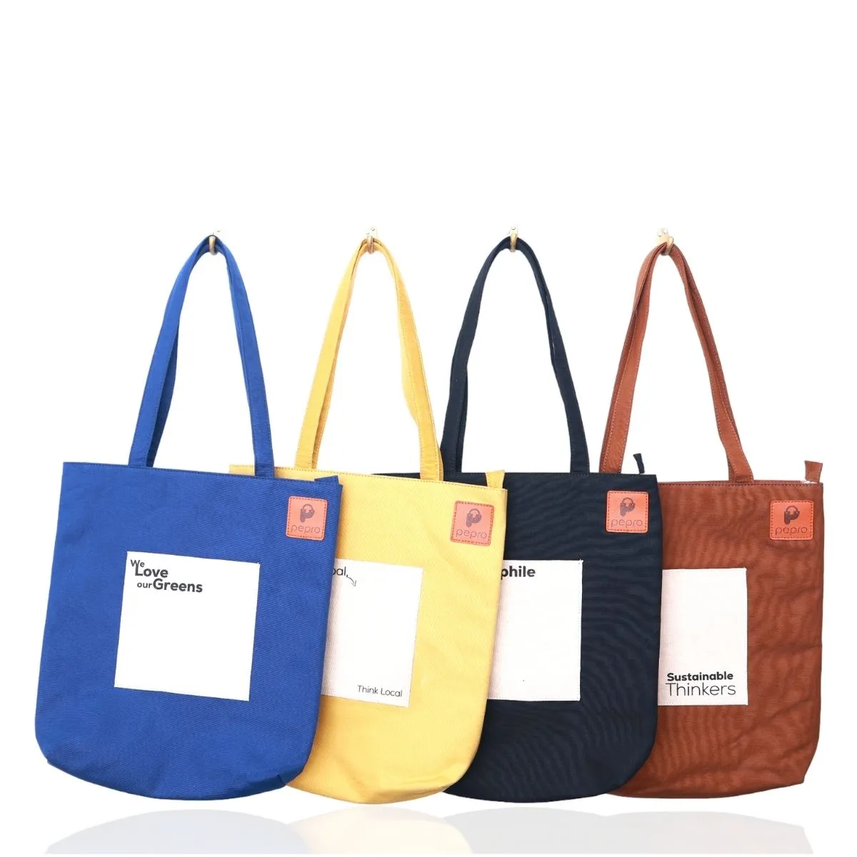Hand-Crafted Cotton Tote Bag | Gadget Safe | Spacious | College Bag | Quirky Quote