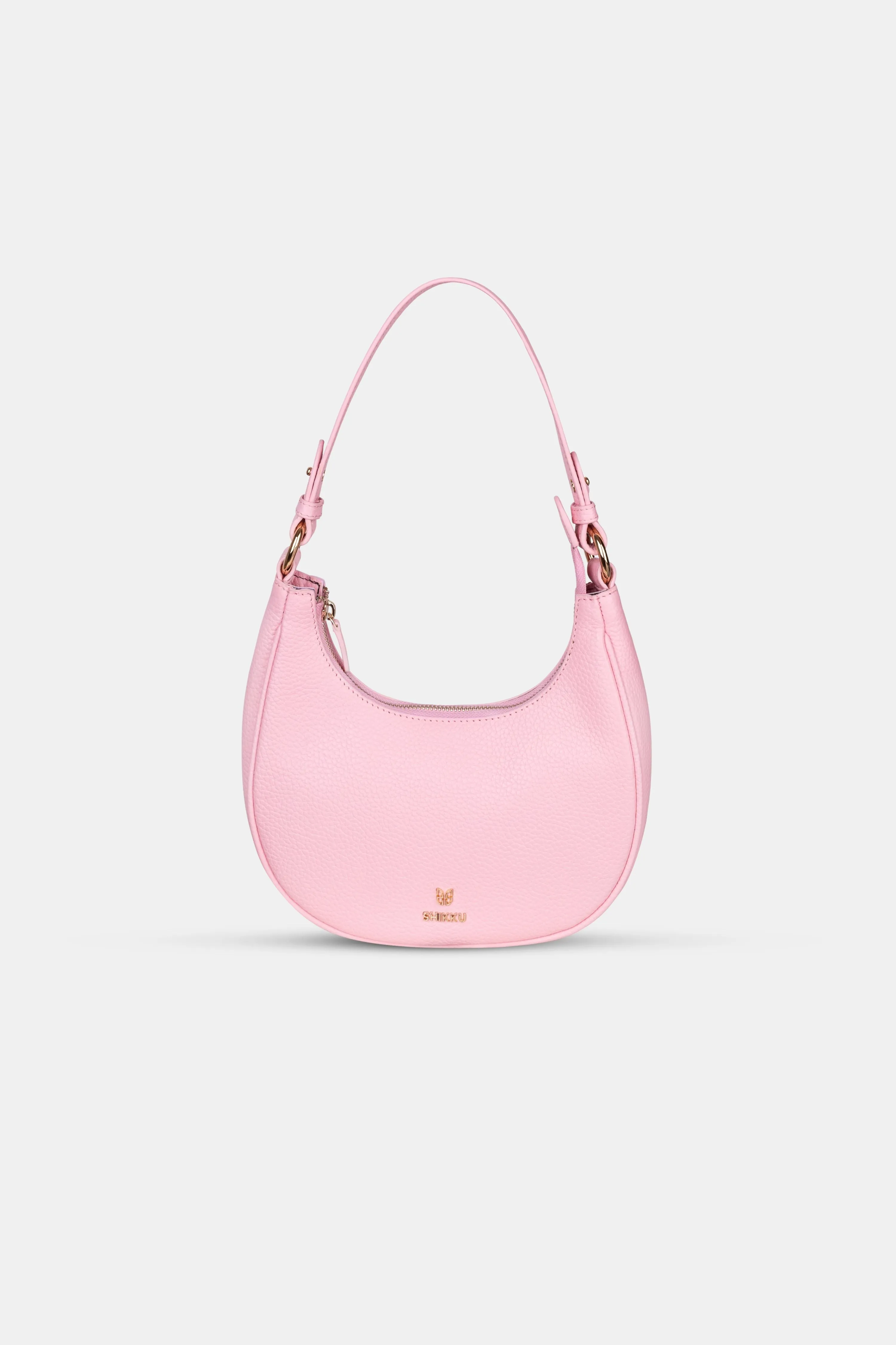 Hobo Leather Bag - Rose Pink