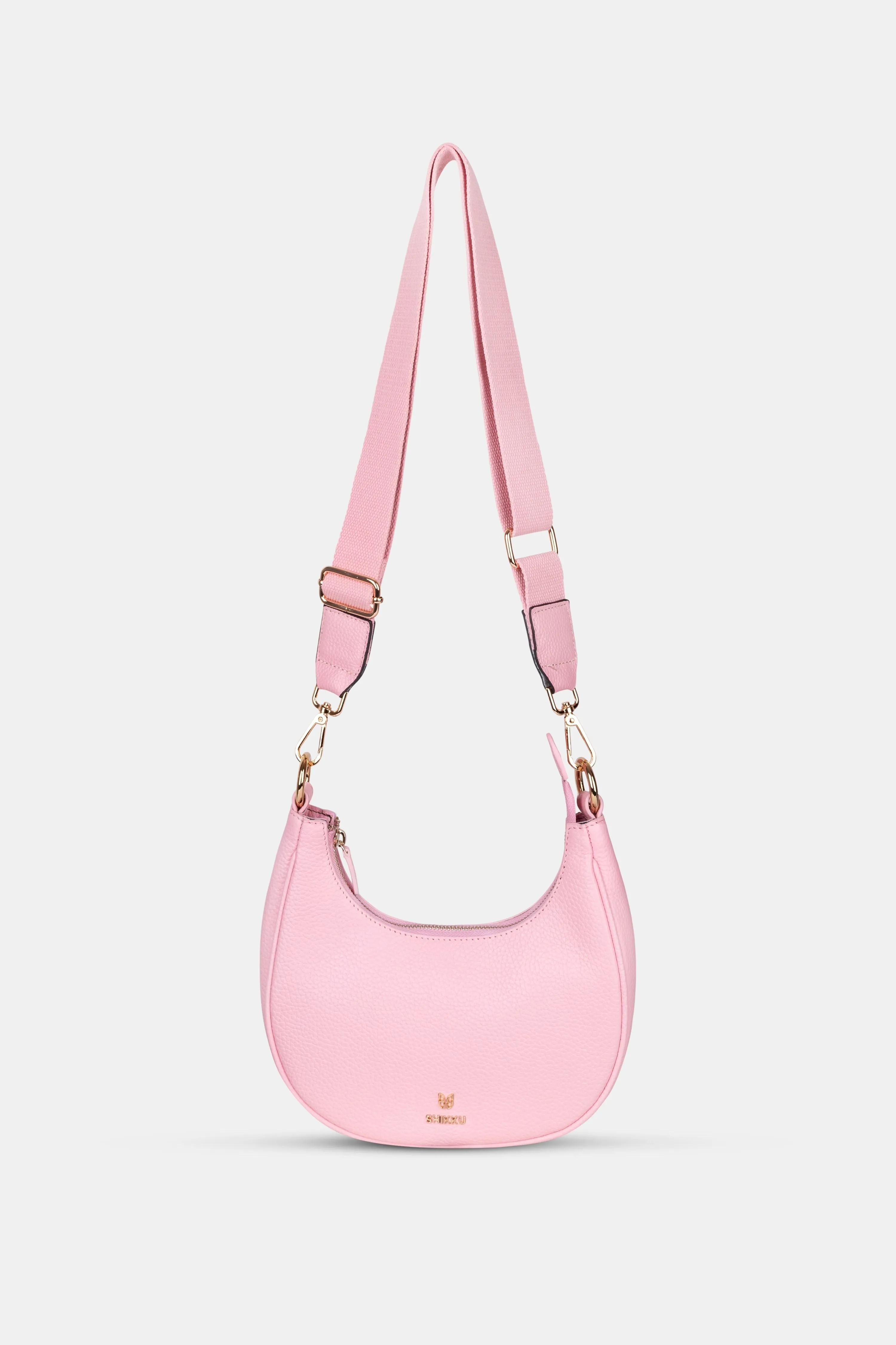 Hobo Leather Bag - Rose Pink