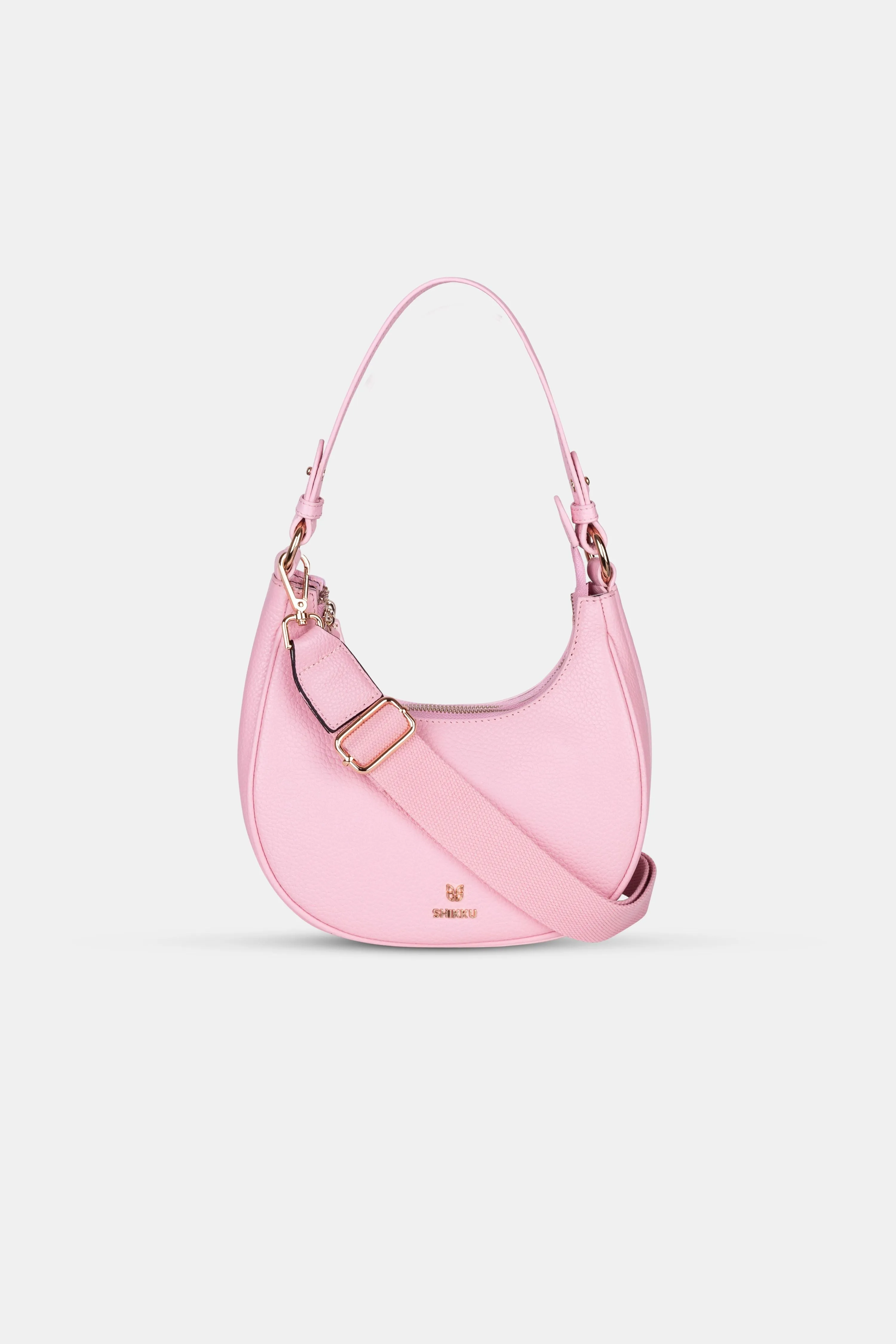 Hobo Leather Bag - Rose Pink