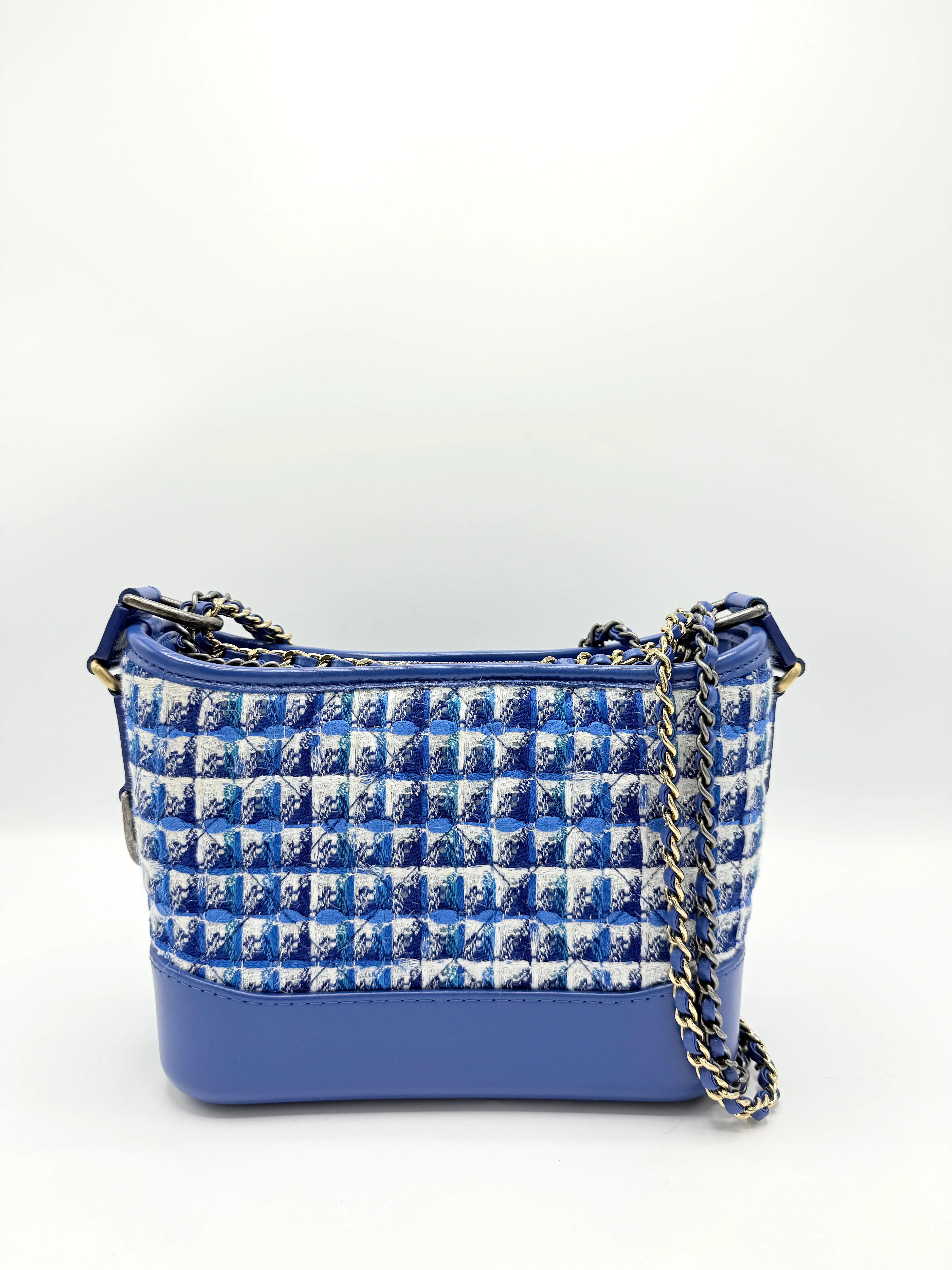 Multicolor Tweed Small Gabrielle Chain Hobo
