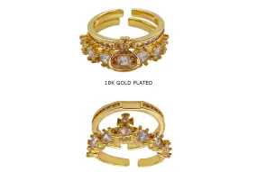 RBO1023 Round Cubic Zirconia Ring With Cross