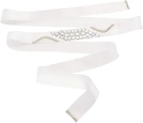 Rhinestone Jeweled Bridal Wedding Dress Belt (89 x 1.5 In)