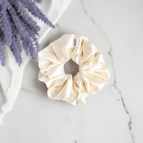 Slim Fluff Silk Satin Scrunchie in Blonde