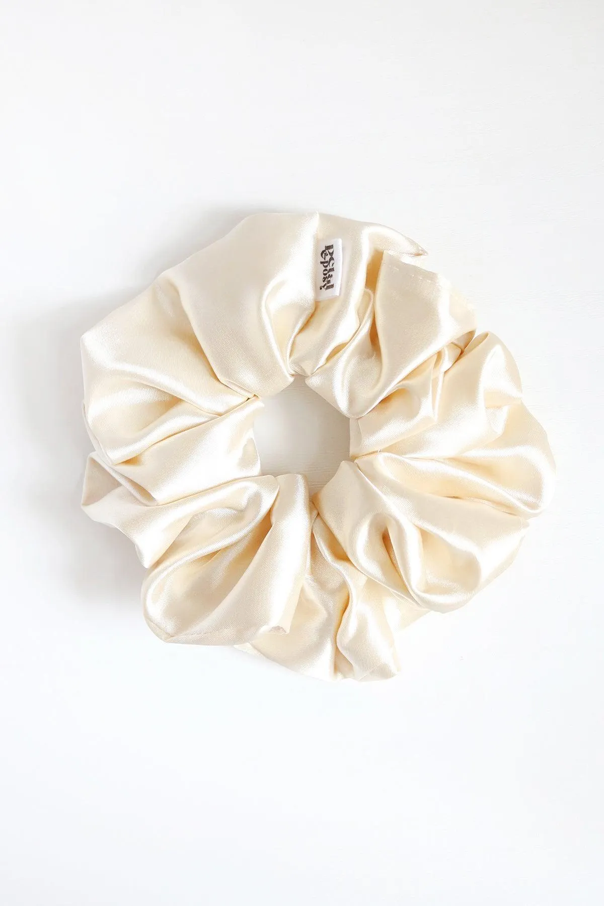Slim Fluff Silk Satin Scrunchie in Blonde