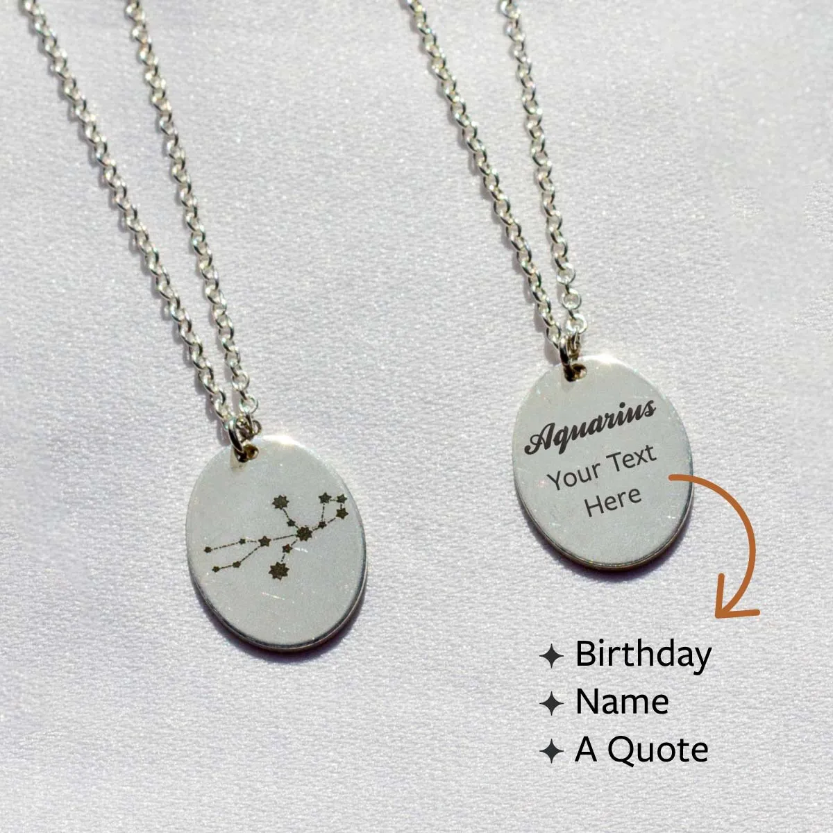 Sterling Silver Voyager Charm Necklace - Zodiac Constellations