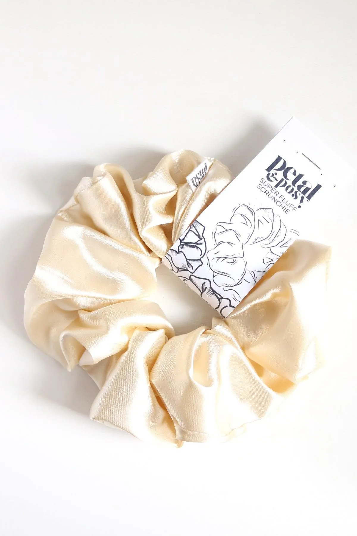 Super Fluff Silk Satin Scrunchie in Blonde