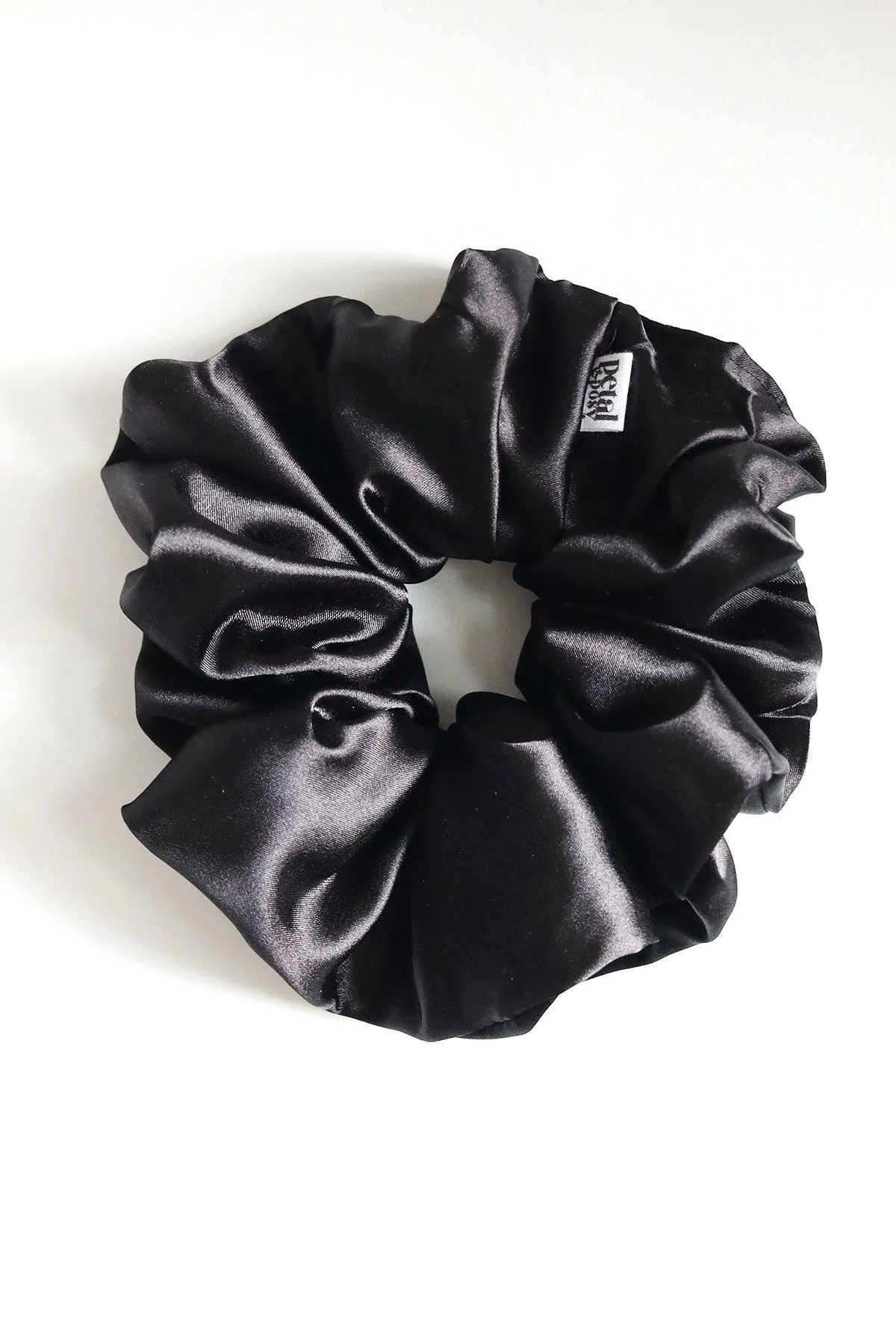 Super Fluff Silk Satin Scrunchie in Carbon