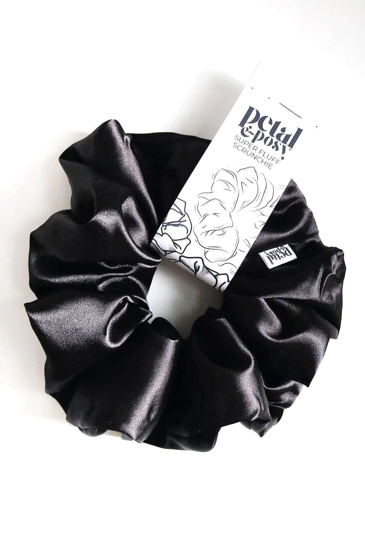 Super Fluff Silk Satin Scrunchie in Carbon