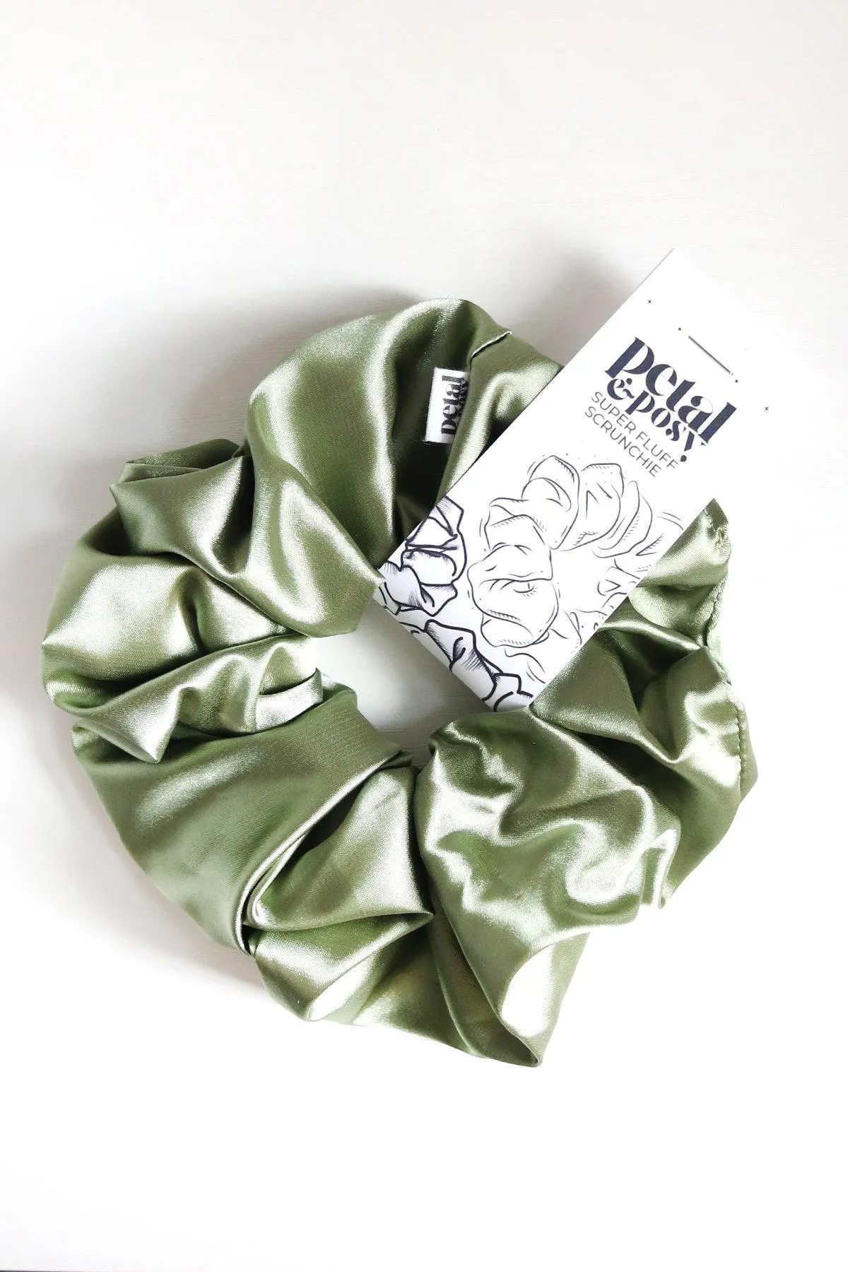 Super Fluff Silk Satin Scrunchie in Sage