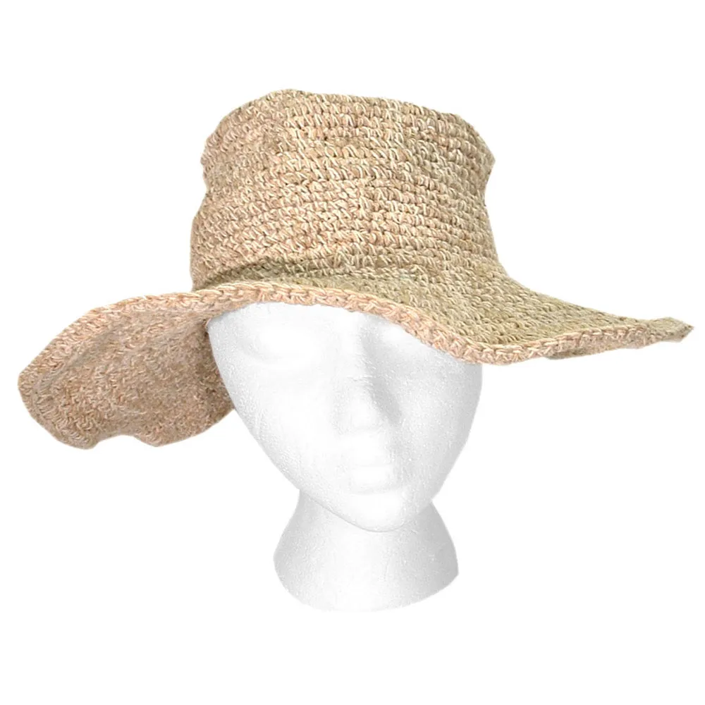 Wide Brim Hemp & Cotton Sun Hat