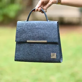Women Bag | Coconut Leather | Handle and Strap | Textured Surface | Indigo